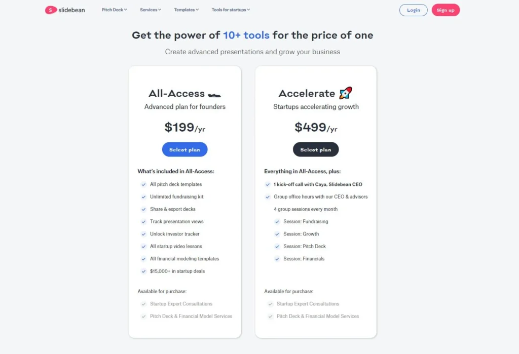 slidebean pricing